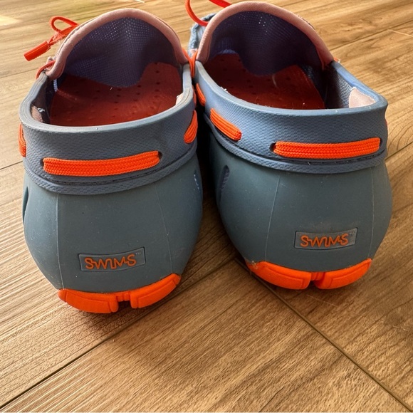SWIMS Braided Lace Loafer Shoes Mens Size 9 Blue Orange Washable Slip On - Picture 4 of 10